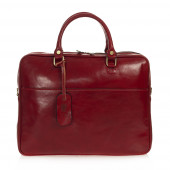 Servieta din piele naturala laptop 14" DiAmanti Matteo Rosie